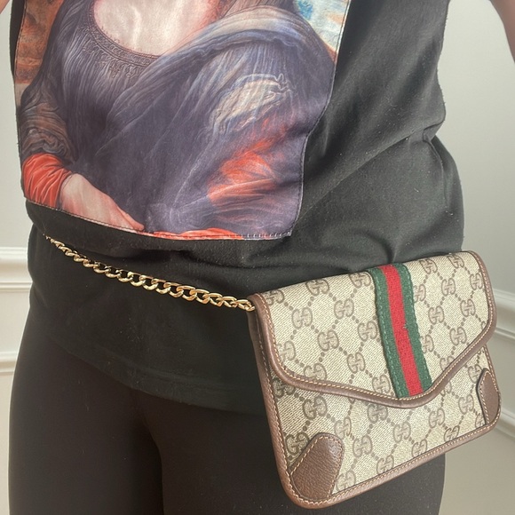 Vintage Gucci GG Monogram PVC Leather Sherry Line Canvas Pouch - Picture 12 of 13